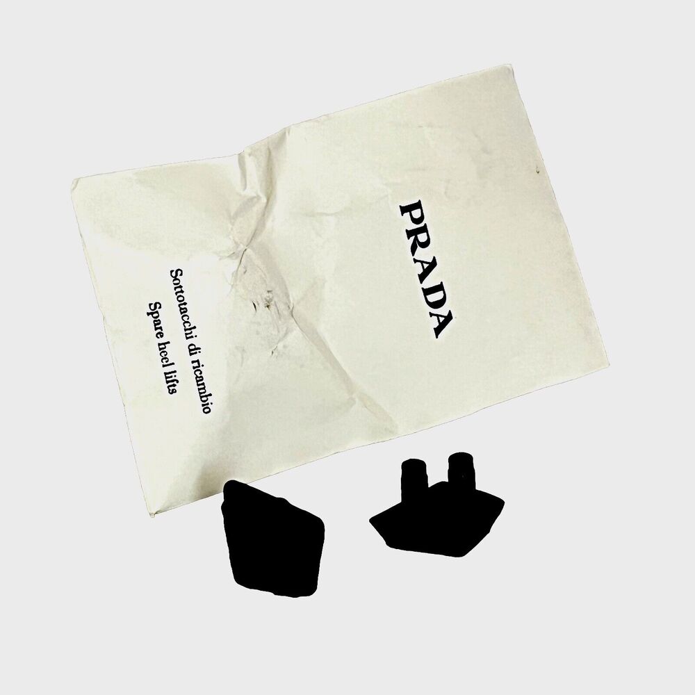 Prada Authentic Black Heel Tip Spare Lifts Dowels Replacement